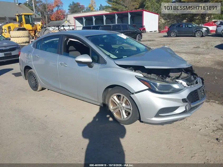 CHEVROLET CRUZE 2017, VIN 1G1BE5SM5H7181891
