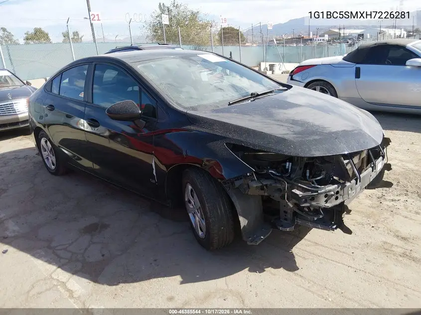 CHEVROLET CRUZE 2017, VIN 1G1BC5SMXH7226281