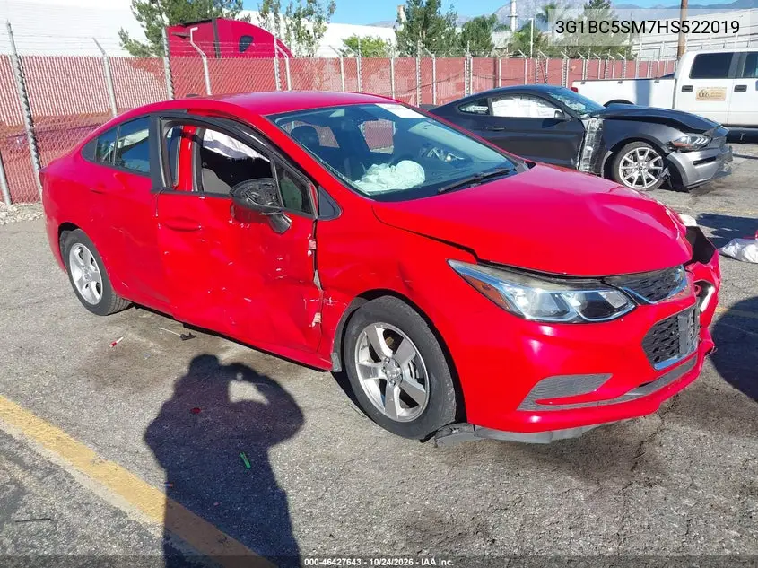 CHEVROLET CRUZE 2017, VIN 3G1BC5SM7HS522019