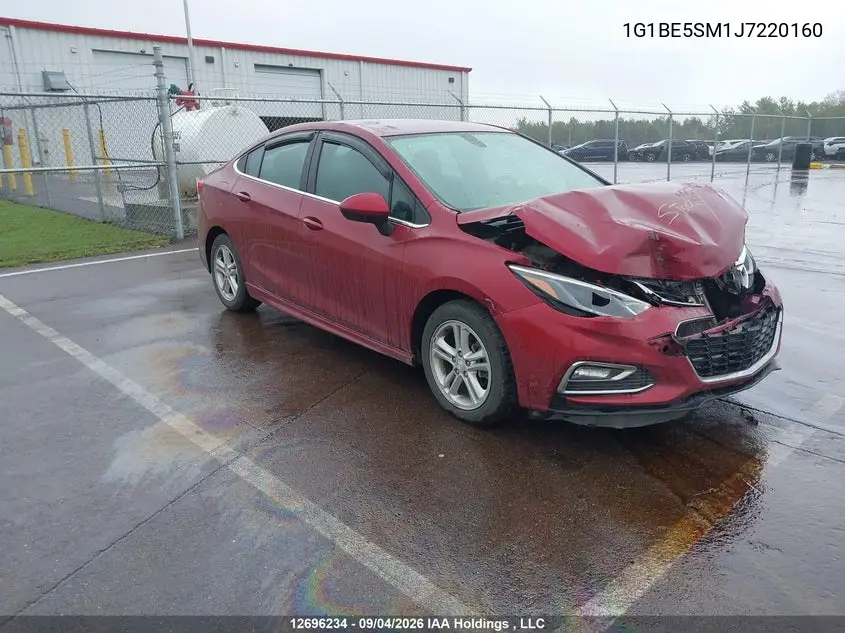 CHEVROLET CRUZE 2018, VIN 1G1BE5SM1J7220160