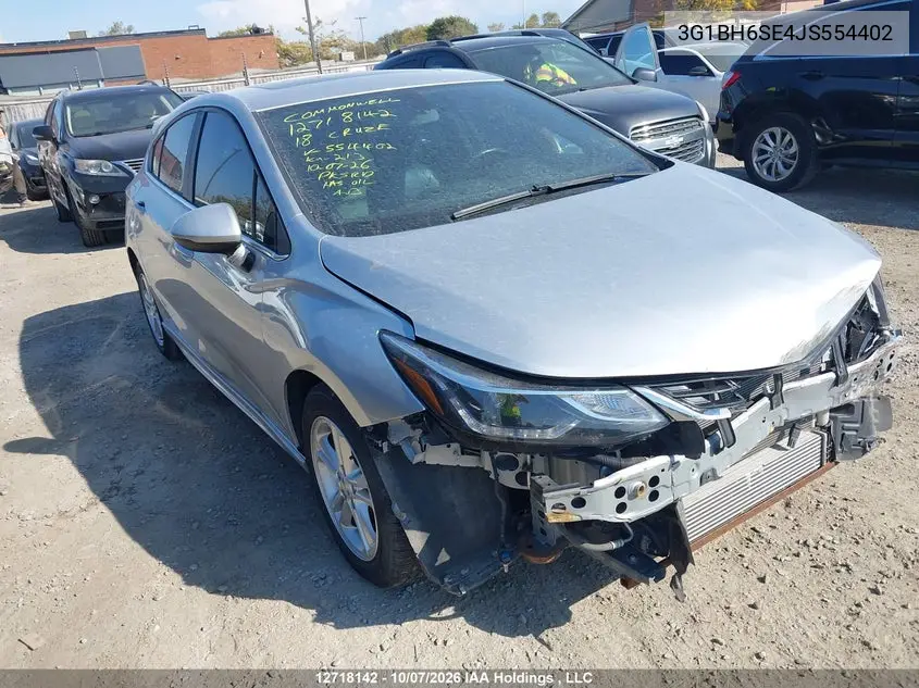 CHEVROLET CRUZE 2018, VIN 3G1BH6SE4JS554402