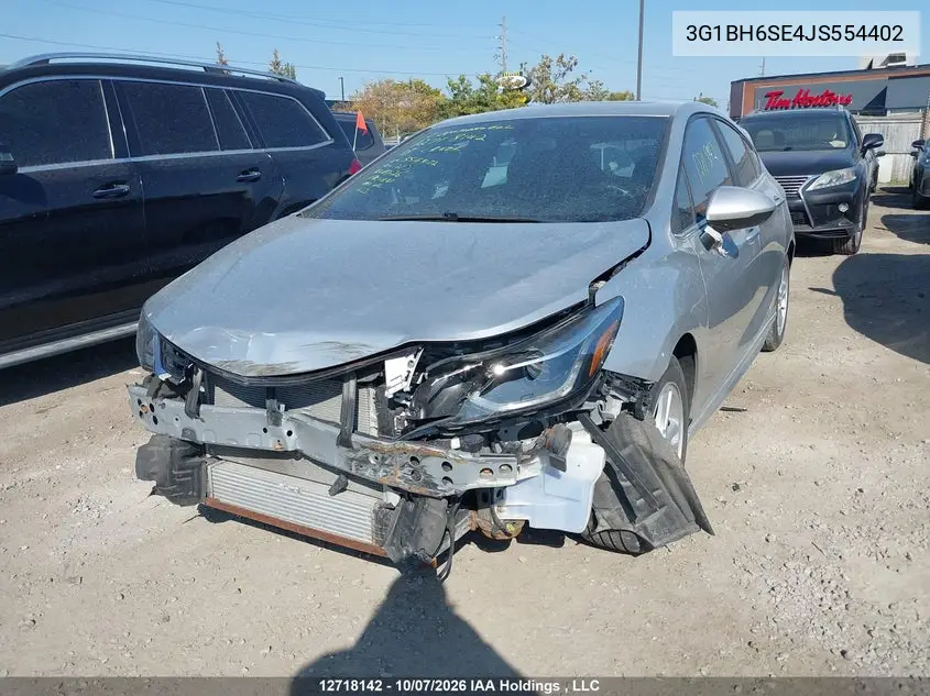 2018 CHEVROLET CRUZE VIN 3G1BH6SE4JS554402 — фото 2