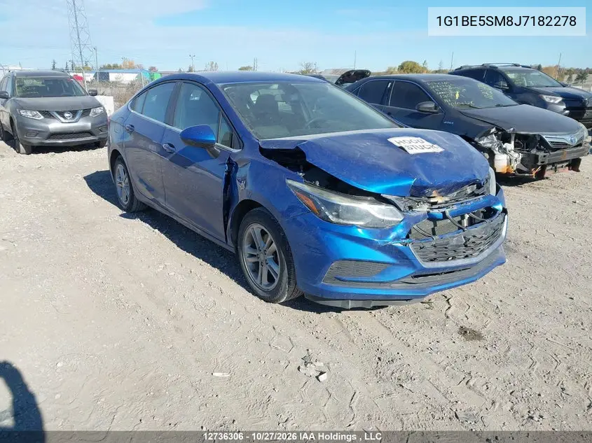 CHEVROLET CRUZE 2018, VIN 1G1BE5SM8J7182278