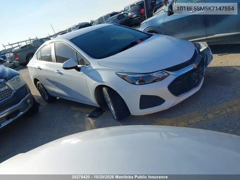 CHEVROLET CRUZE 2019, VIN 1G1BE5SM5K7147554