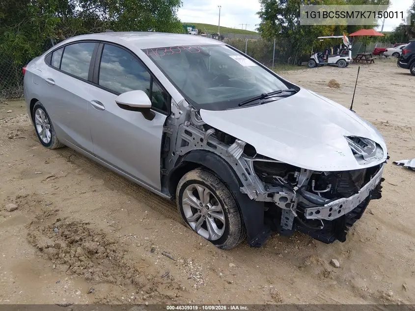 CHEVROLET CRUZE 2019, VIN 1G1BC5SM7K7150011