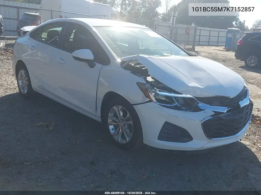 CHEVROLET CRUZE 2019, VIN 1G1BC5SM7K7152857