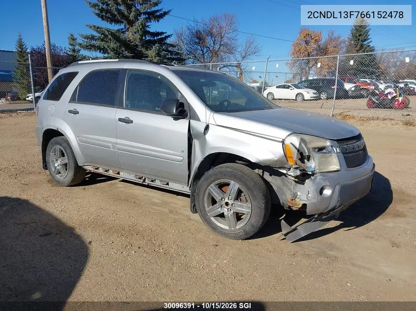 CHEVROLET EQUINOX 2006, VIN 2CNDL13F766152478