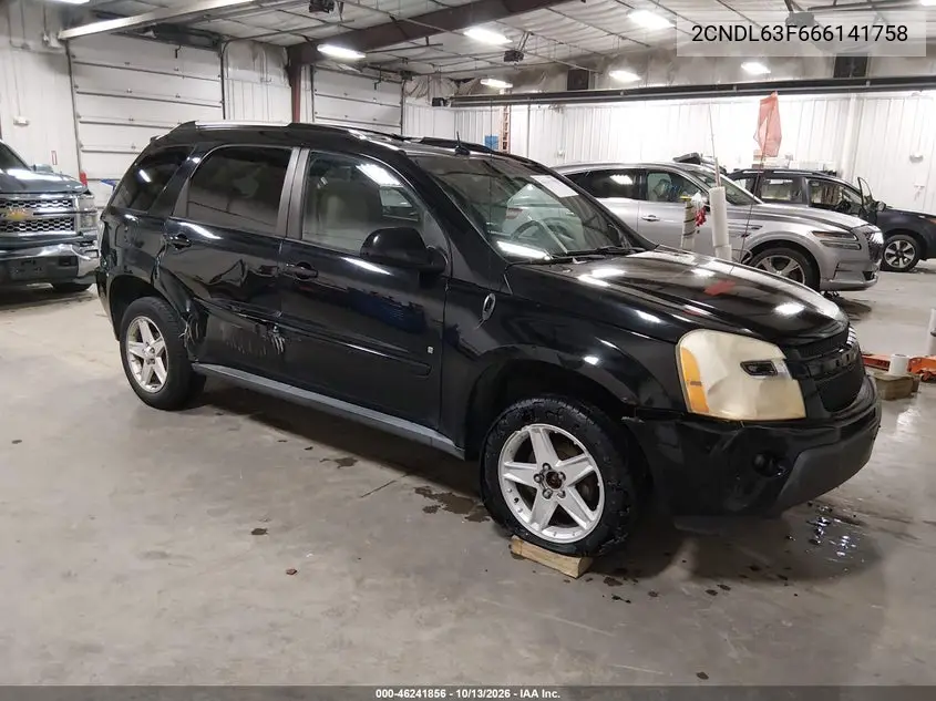 CHEVROLET EQUINOX 2006, VIN 2CNDL63F666141758