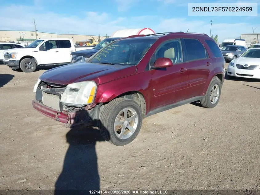 2007 CHEVROLET EQUINOX VIN 2CNDL73F576224959 — фото 2