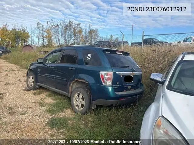 2007 CHEVROLET EQUINOX VIN 2CNDL23F076012912 — фото 3