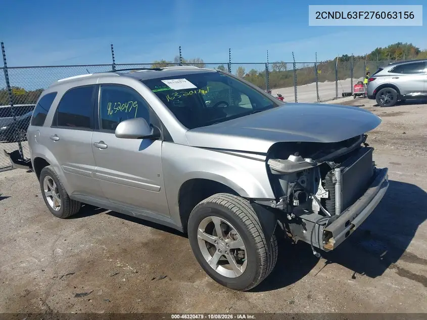 CHEVROLET EQUINOX 2007, VIN 2CNDL63F276063156
