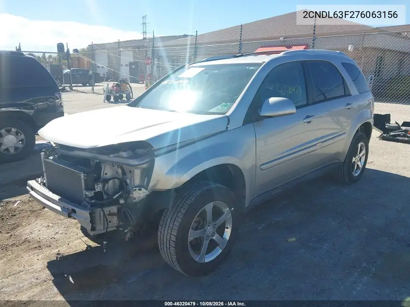 2007 CHEVROLET EQUINOX VIN 2CNDL63F276063156 — фото 2