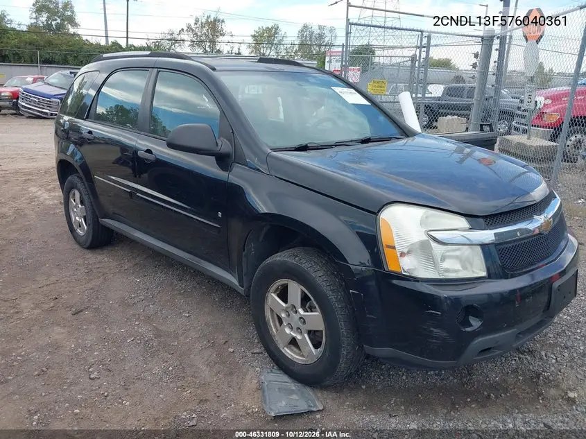 CHEVROLET EQUINOX 2007, VIN 2CNDL13F576040361