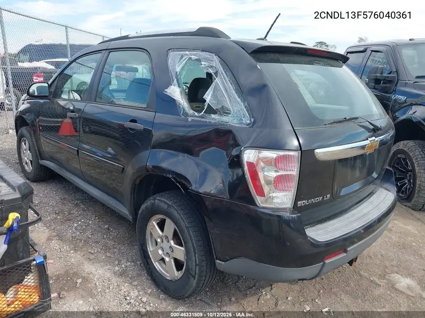 2007 CHEVROLET EQUINOX VIN 2CNDL13F576040361 — фото 3
