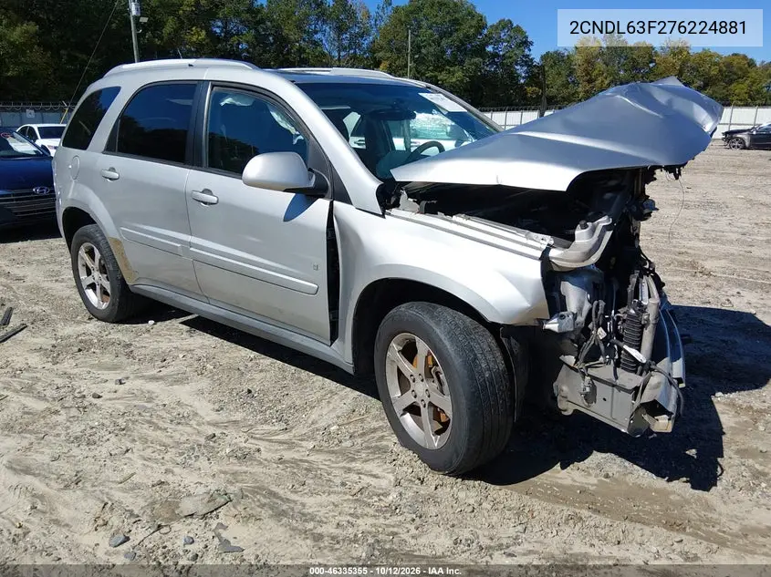 CHEVROLET EQUINOX 2007, VIN 2CNDL63F276224881