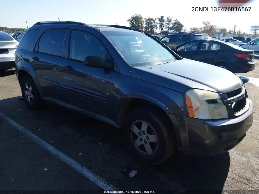 CHEVROLET EQUINOX 2007, VIN 2CNDL13F476016567