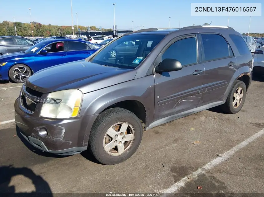 2007 CHEVROLET EQUINOX VIN 2CNDL13F476016567 — фото 2