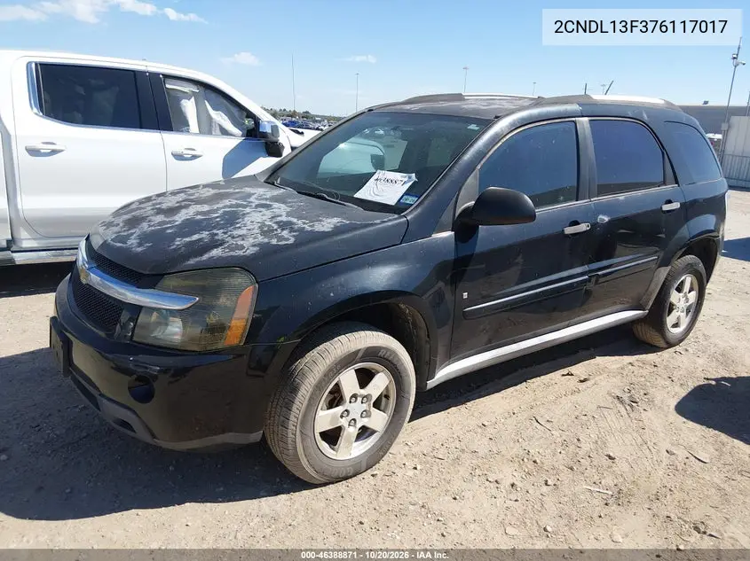 2007 CHEVROLET EQUINOX VIN 2CNDL13F376117017 — фото 2