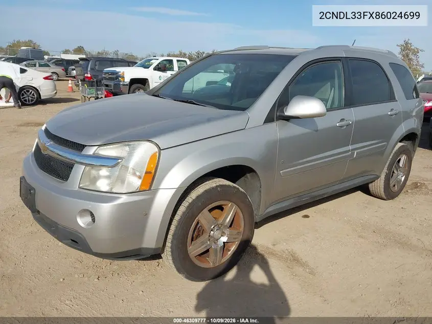 2008 CHEVROLET EQUINOX VIN 2CNDL33FX86024699 — фото 2