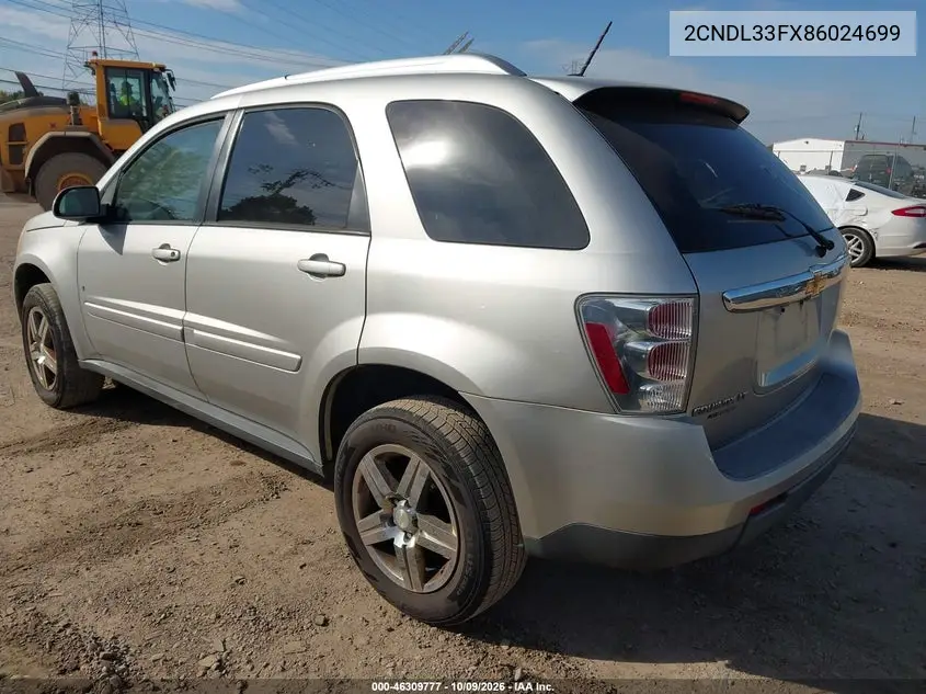 2008 CHEVROLET EQUINOX VIN 2CNDL33FX86024699 — фото 3