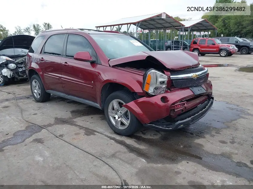 CHEVROLET EQUINOX 2008, VIN 2CNDL43F386299482