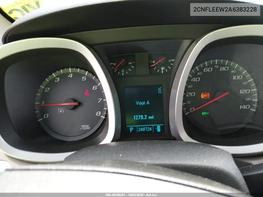 2010 CHEVROLET EQUINOX VIN 2CNFLEEW2A6383228 — фото 7