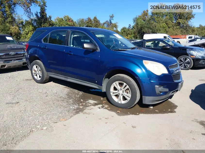 CHEVROLET EQUINOX 2010, VIN 2CNALBEW0A6214575