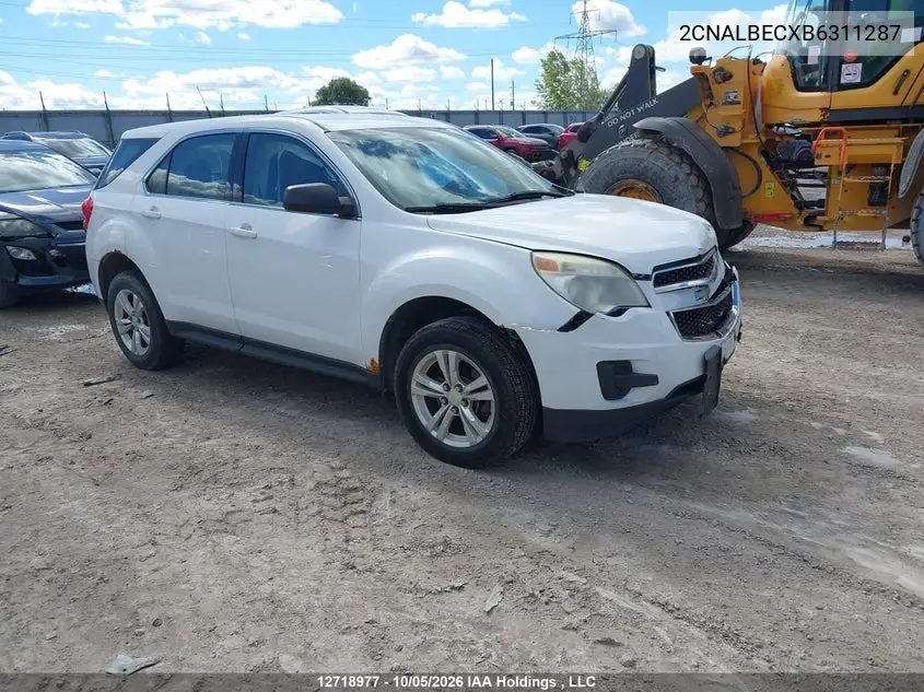 CHEVROLET EQUINOX 2011, VIN 2CNALBECXB6311287