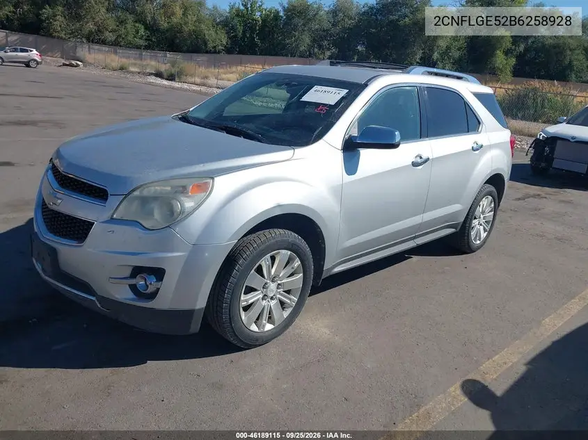 2011 CHEVROLET EQUINOX VIN 2CNFLGE52B6258928 — фото 2