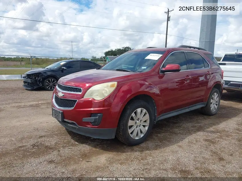 2011 CHEVROLET EQUINOX VIN 2CNFLEE53B6275645 — фото 2