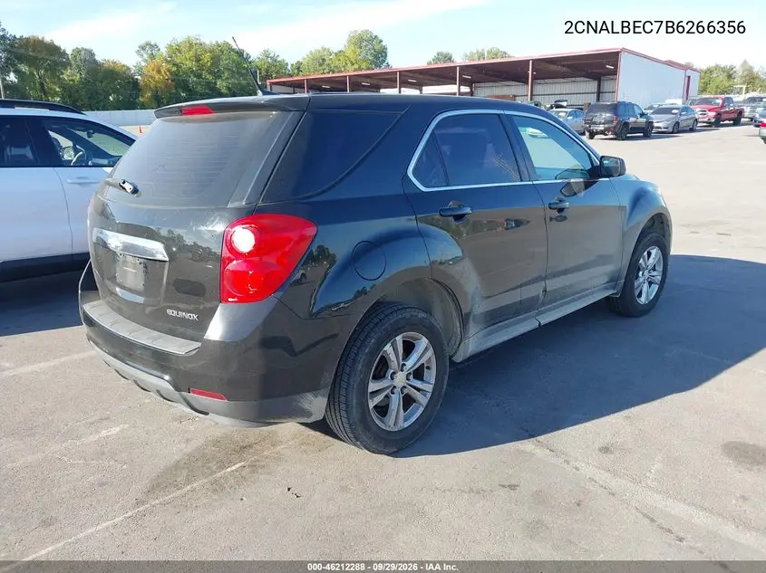 2011 CHEVROLET EQUINOX VIN 2CNALBEC7B6266356 — фото 4