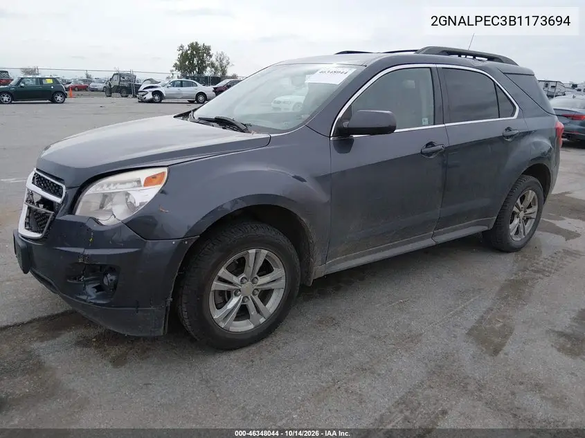 2011 CHEVROLET EQUINOX VIN 2GNALPEC3B1173694 — фото 2