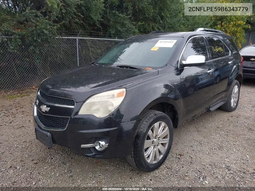 2011 CHEVROLET EQUINOX VIN 2CNFLPE59B6343779 — фото 2