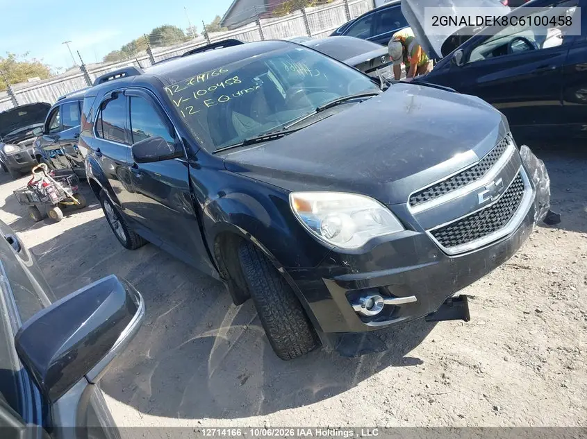 CHEVROLET EQUINOX 2012, VIN 2GNALDEK8C6100458