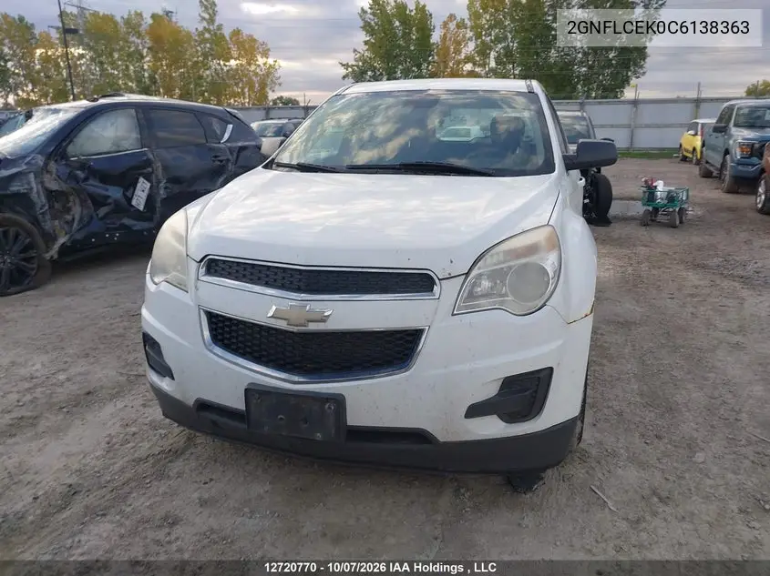 2012 CHEVROLET EQUINOX VIN 2GNFLCEK0C6138363 — фото 12