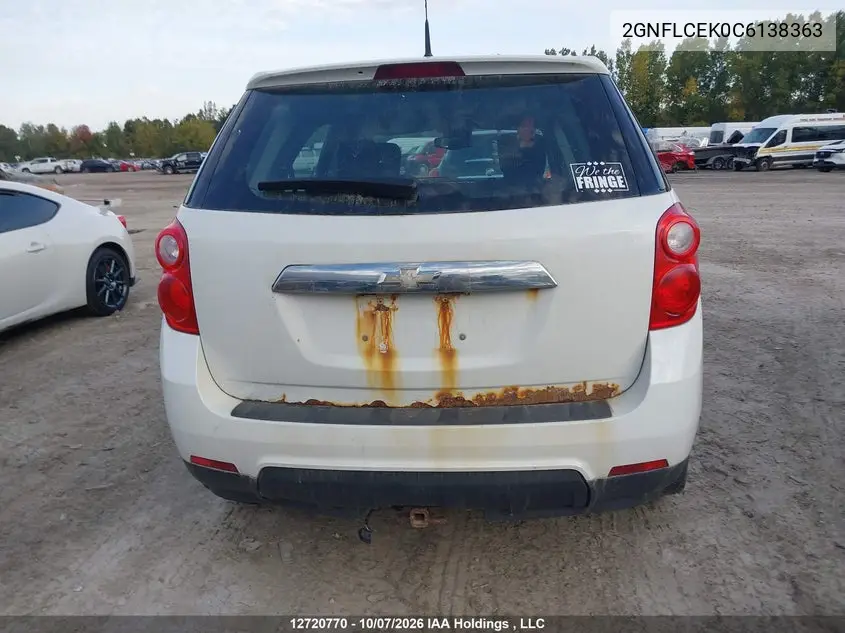 2012 CHEVROLET EQUINOX VIN 2GNFLCEK0C6138363 — фото 16
