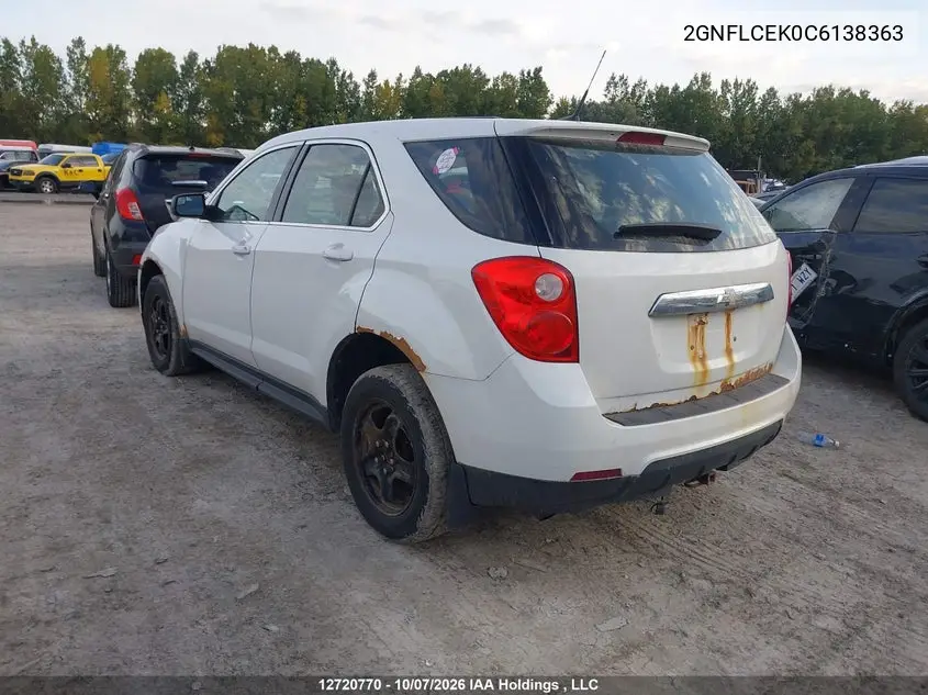 2012 CHEVROLET EQUINOX VIN 2GNFLCEK0C6138363 — фото 3
