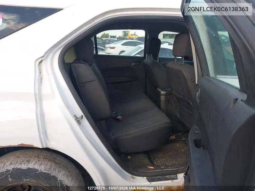 2012 CHEVROLET EQUINOX VIN 2GNFLCEK0C6138363 — фото 8