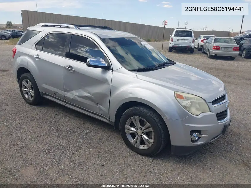 CHEVROLET EQUINOX 2012, VIN 2GNFLGE58C6194441