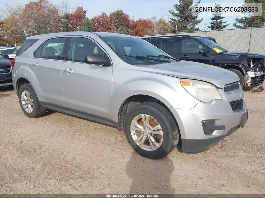 CHEVROLET EQUINOX 2012, VIN 2GNFLCEK7C6203533