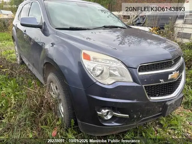CHEVROLET EQUINOX 2013, VIN 2GNFLEEK3D6143893