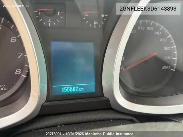 2013 CHEVROLET EQUINOX VIN 2GNFLEEK3D6143893 — фото 7
