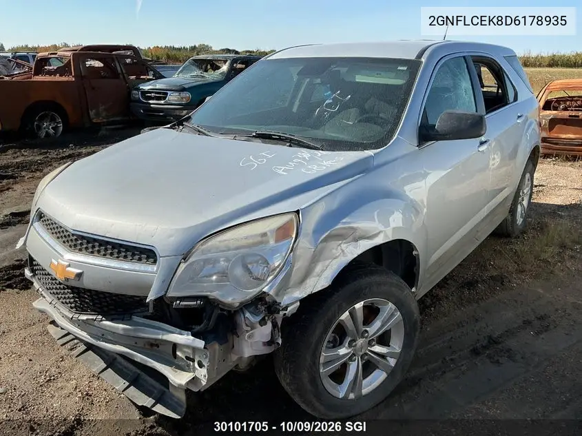 2013 CHEVROLET EQUINOX VIN 2GNFLCEK8D6178935 — фото 2