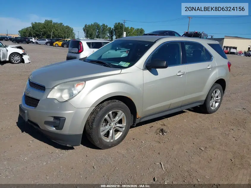 2013 CHEVROLET EQUINOX VIN 2GNALBEK8D6324156 — фото 2