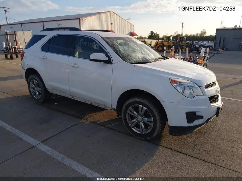 CHEVROLET EQUINOX 2013, VIN 1GNFLEEK7DZ104258