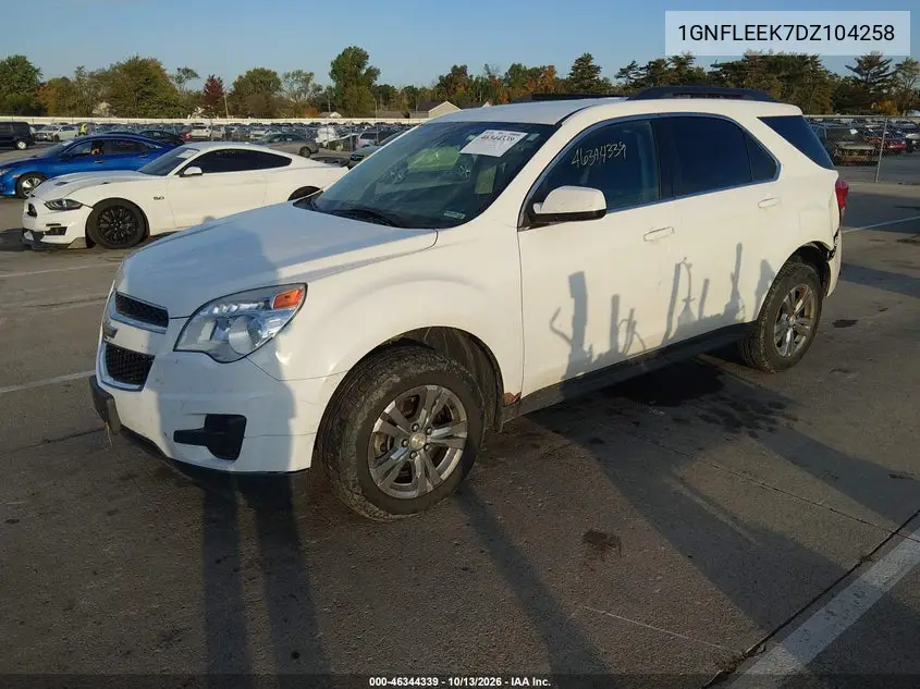 2013 CHEVROLET EQUINOX VIN 1GNFLEEK7DZ104258 — фото 2