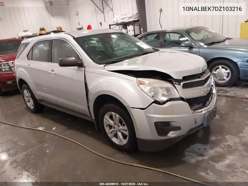 CHEVROLET EQUINOX 2013, VIN 1GNALBEK7DZ103216