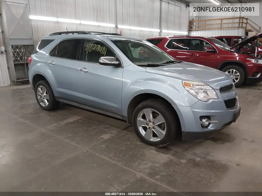 CHEVROLET EQUINOX 2014, VIN 2GNFLGEK0E6210981