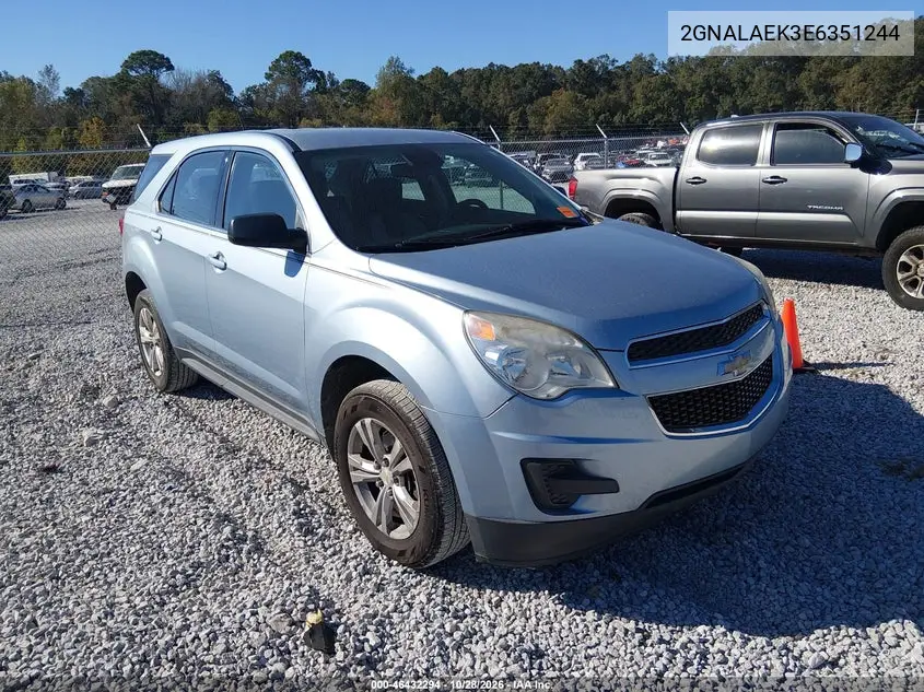 CHEVROLET EQUINOX 2014, VIN 2GNALAEK3E6351244