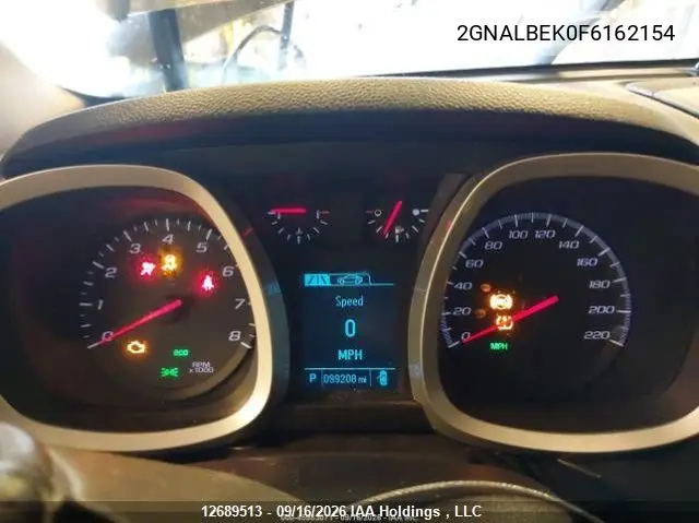 2015 CHEVROLET EQUINOX VIN 2GNALBEK0F6162154 — фото 8
